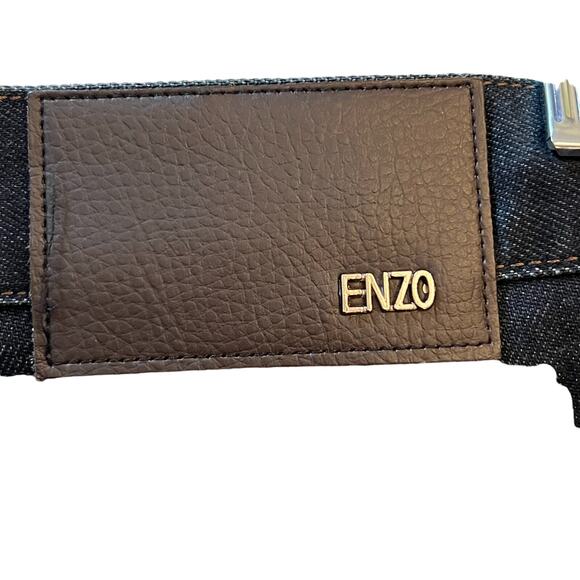Enzo Jeans Mens Size 34" Waist Blue Denim Wash Straight Leg 5 Pocket Mid Rise - Picture 9 of 10